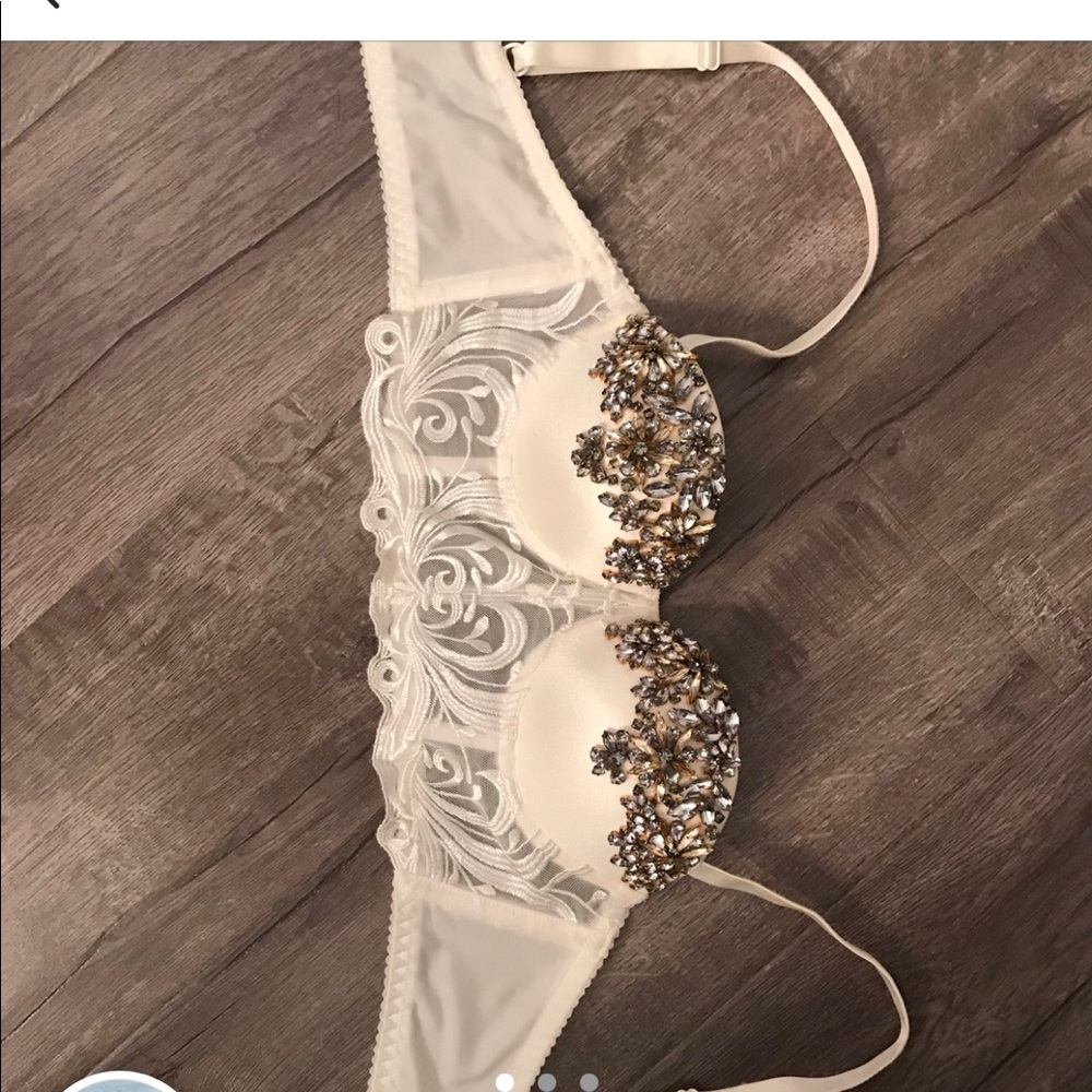 White jeweled bralette